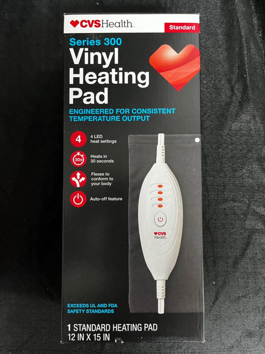 Series 300 Vinyl Heating Pad For Pain Relief LED 4 Settings 12"x15" Standard New