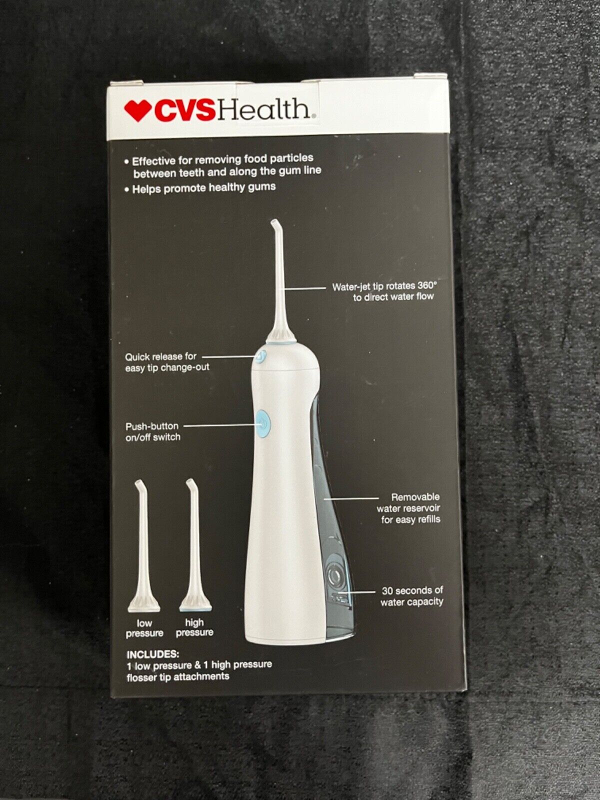 CVS Health Rechargeable Cordless Water Flossing System (NO POWER CORD) Open Box