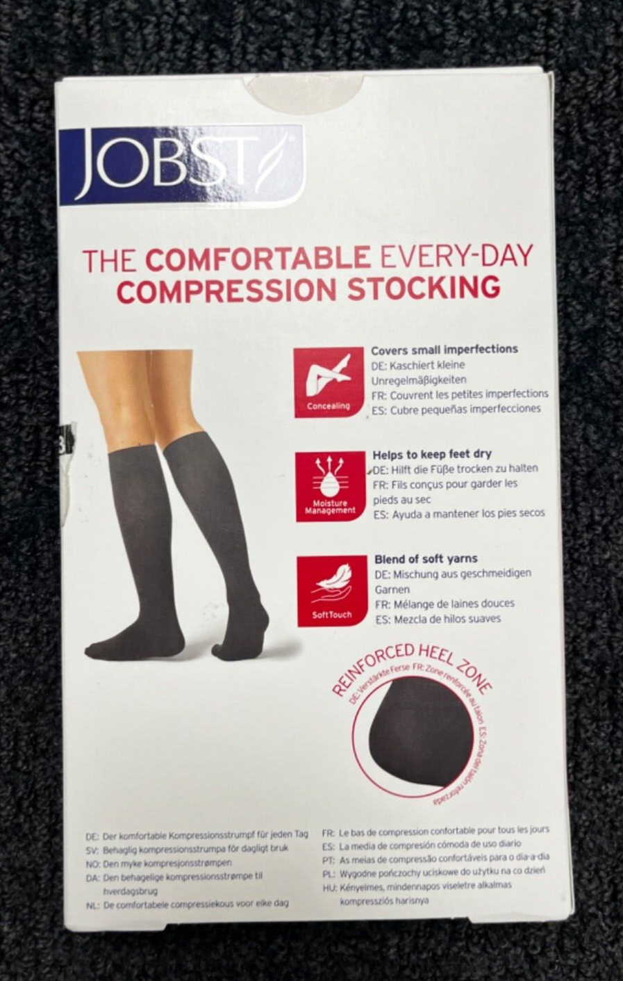 Sz Lg Jobst Opaque medical compression stockings knee-high