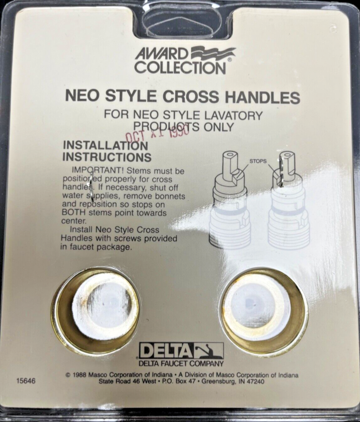 Delta Neo Cross handles for Bathroom Faucet, smooth handling