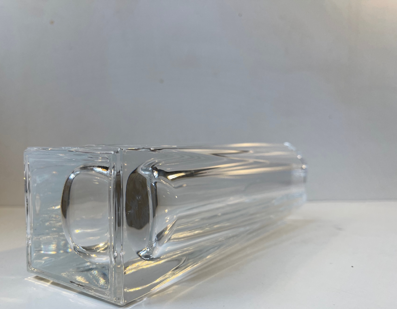 French Art Deco Cut Crystal Vase in the style of Daum, 1930s