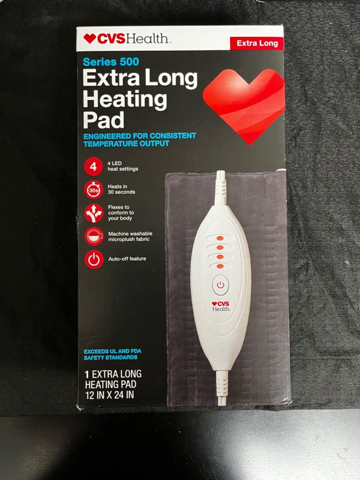 CVS Health Series 500 Extra Long Heating Pad NEW in BOX