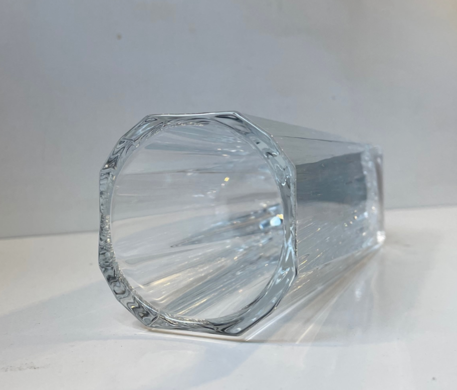 French Art Deco Cut Crystal Vase in the style of Daum, 1930s