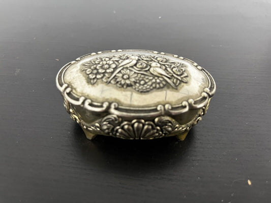 Silver vintage, rare, ornate trinket box