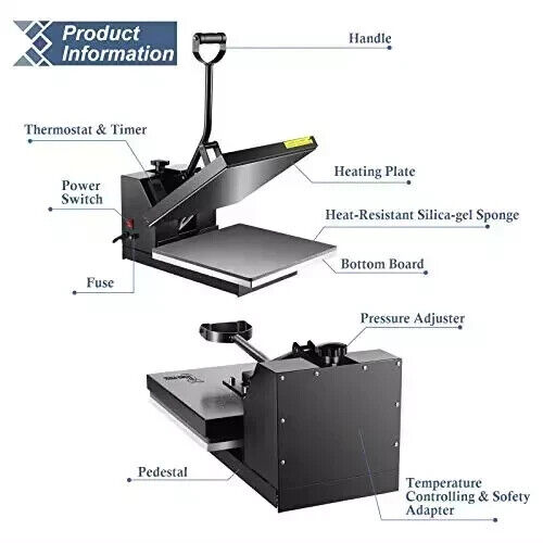 Power Press HPM 1515 Industrial-Quality Digital Sublimation Heat Press Machine 