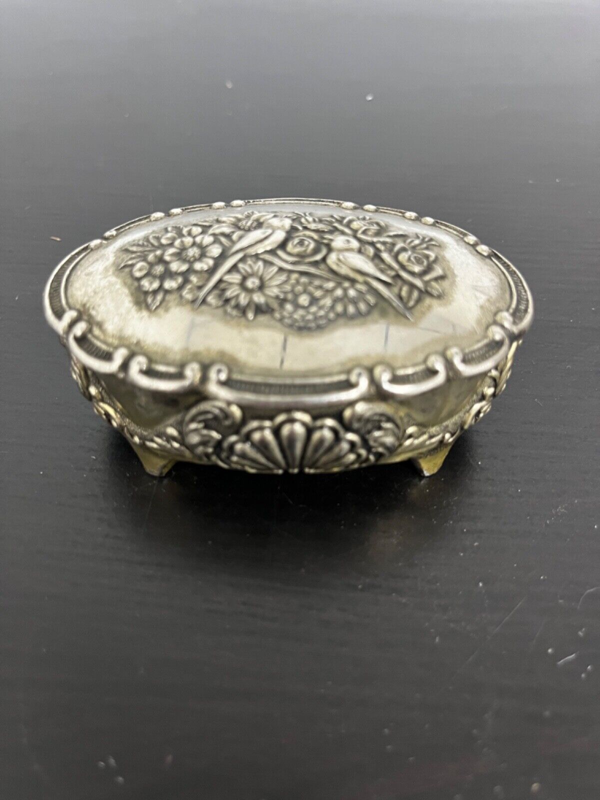 Silver vintage, rare, ornate trinket box