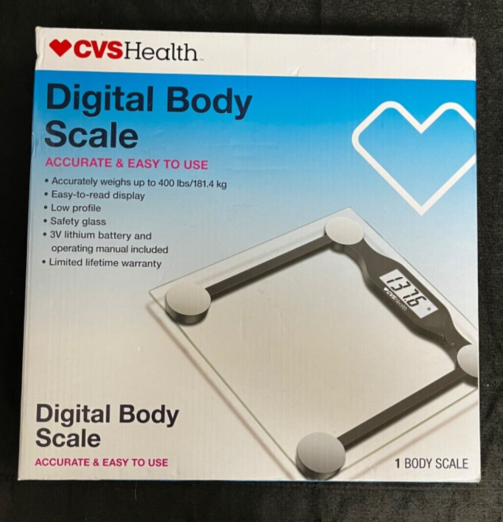 CVS Health Digital Body Scale Digital Display Safety Glass Up To 400 lbs