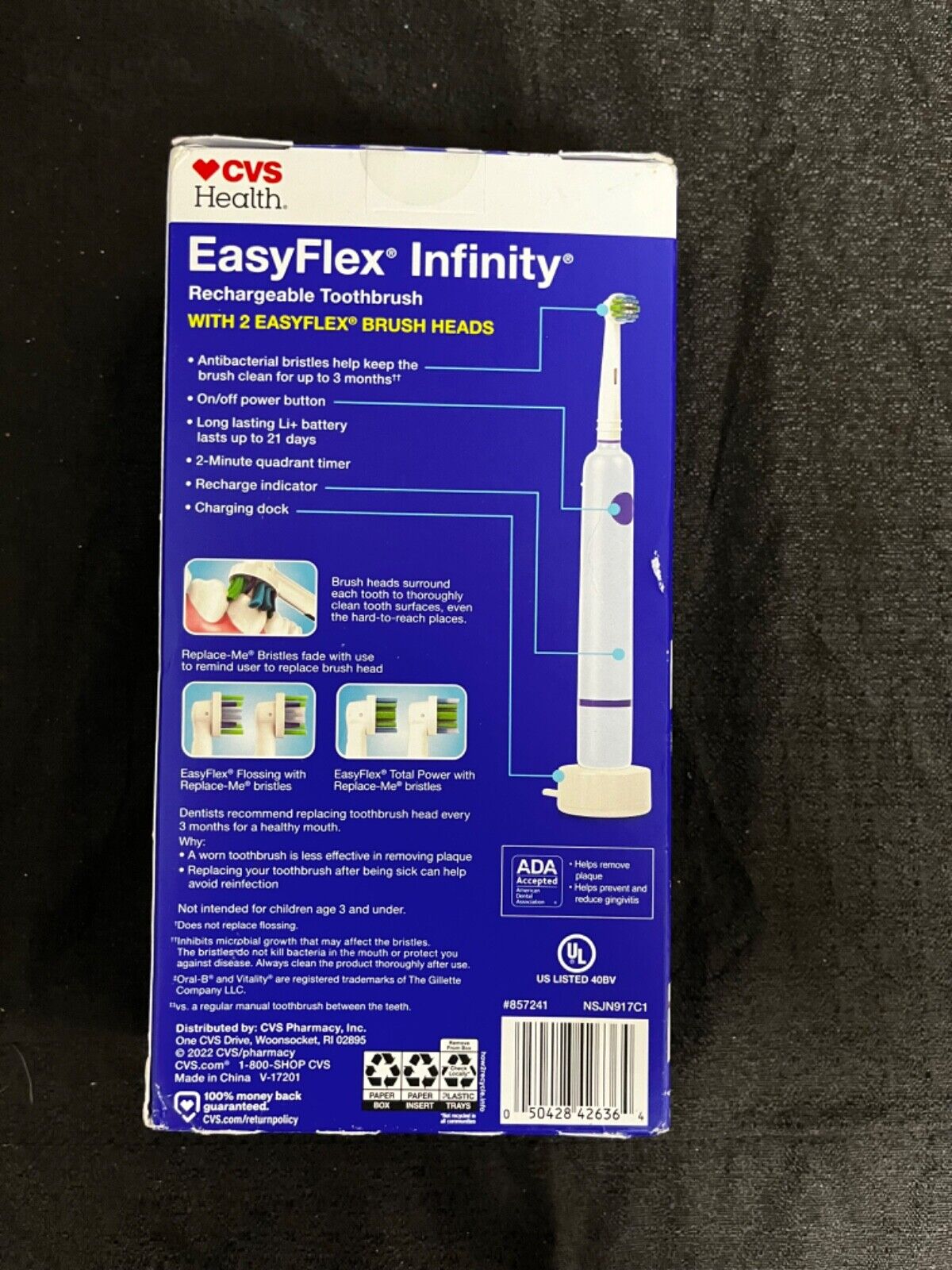 Easy flex, infinity, rechargeable toothbrush