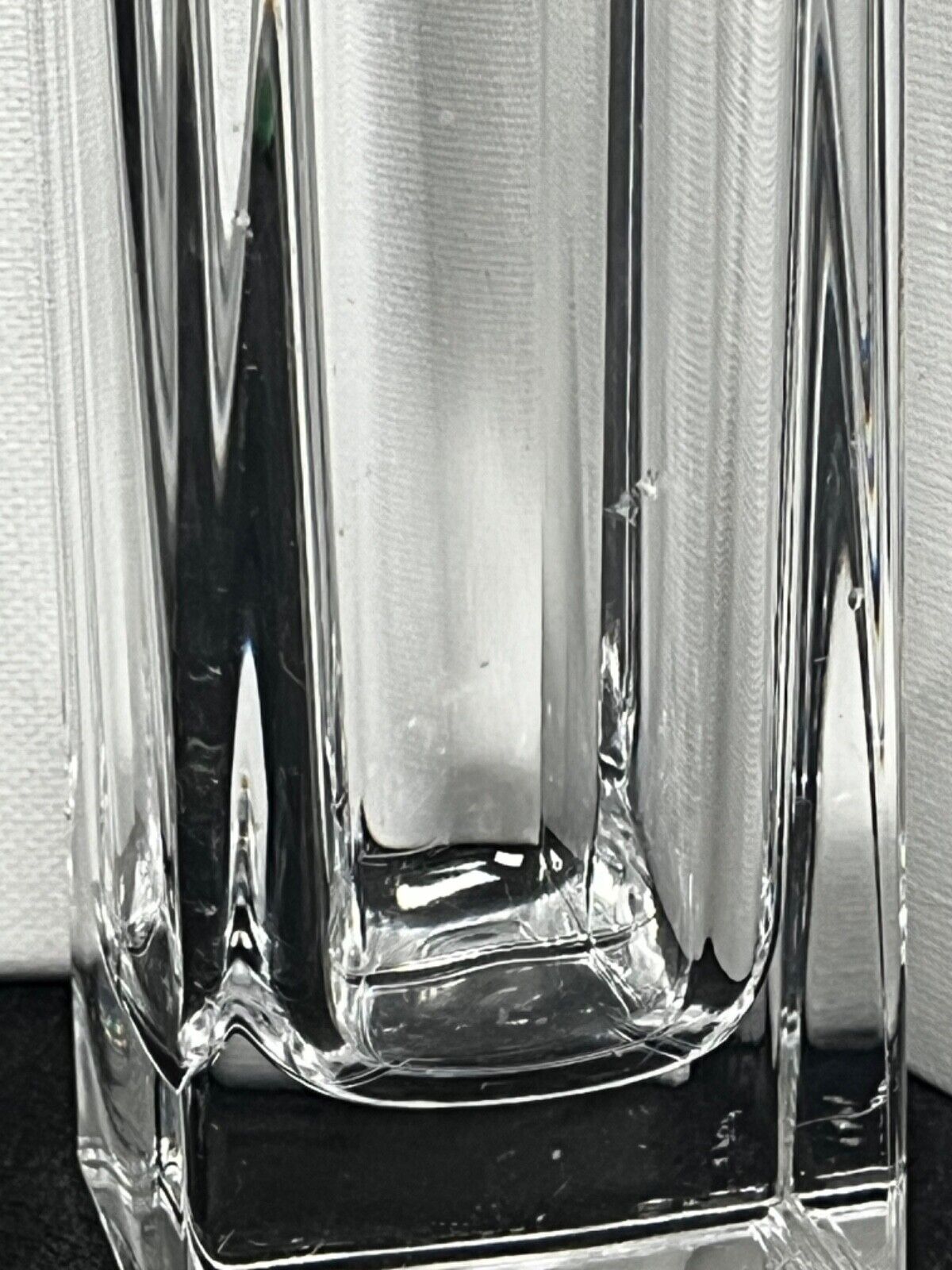 French Art Deco Cut Crystal Vase in the style of Daum, 1930s