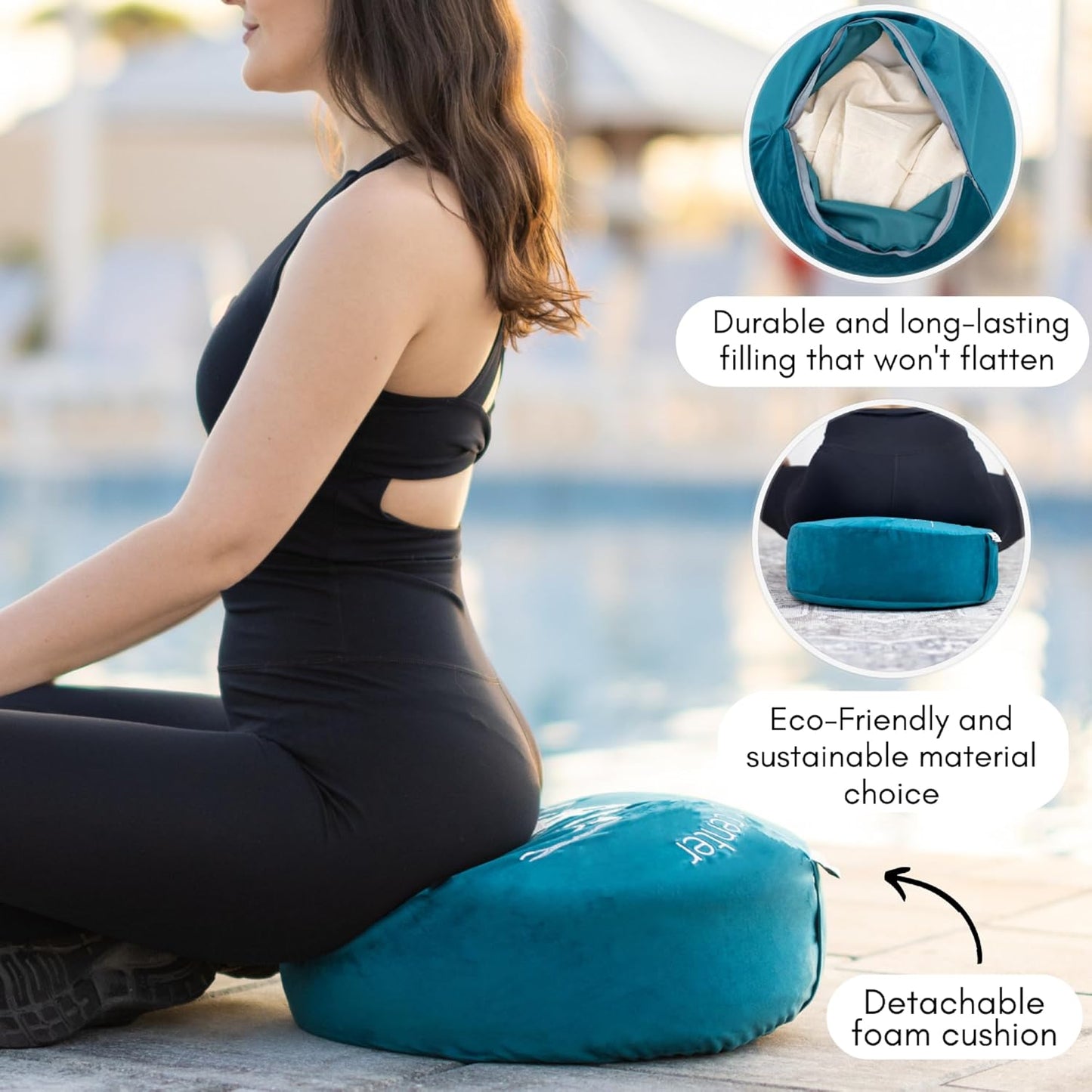 Meditation Cushion: Dive into Tranquility with 'Find Your Center' Pillow - A Sanctuary for Body & Mind, Filled with Natural Buckwheat